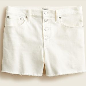 J Crew High-rise denim short white with button fly 30